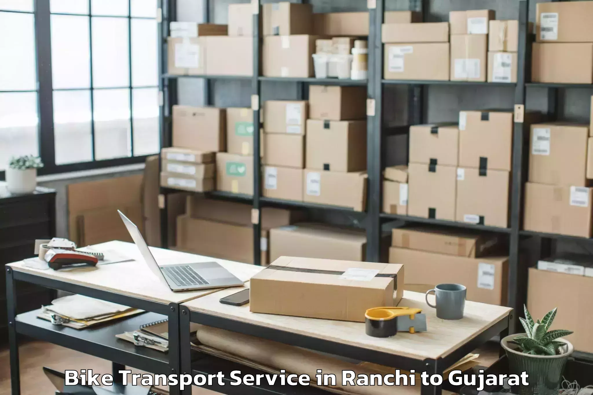 Book Ranchi to Dahej Port Bike Transport Online